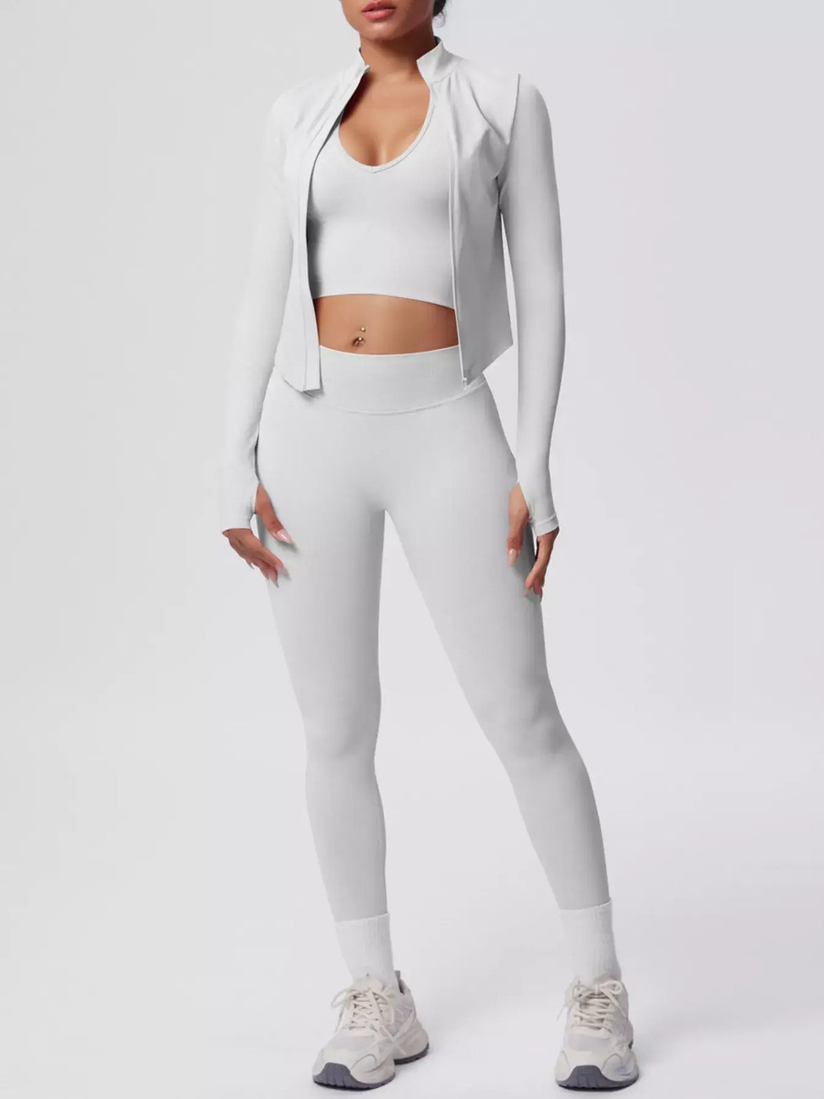 Womens 3-Piece Activewear Set Workout Fitness