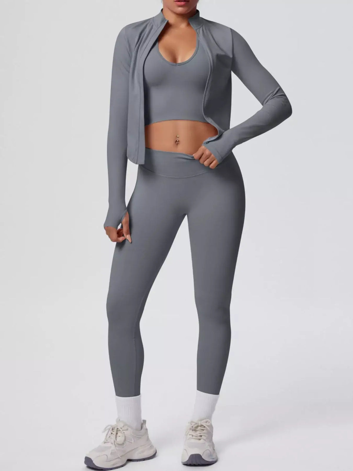 Womens 3-Piece Activewear Set Workout Fitness