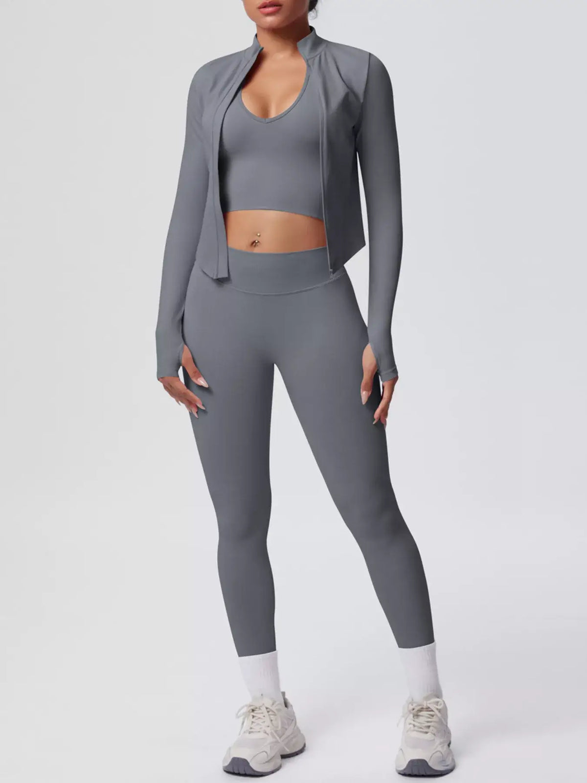 Womens 3-Piece Activewear Set Workout Fitness