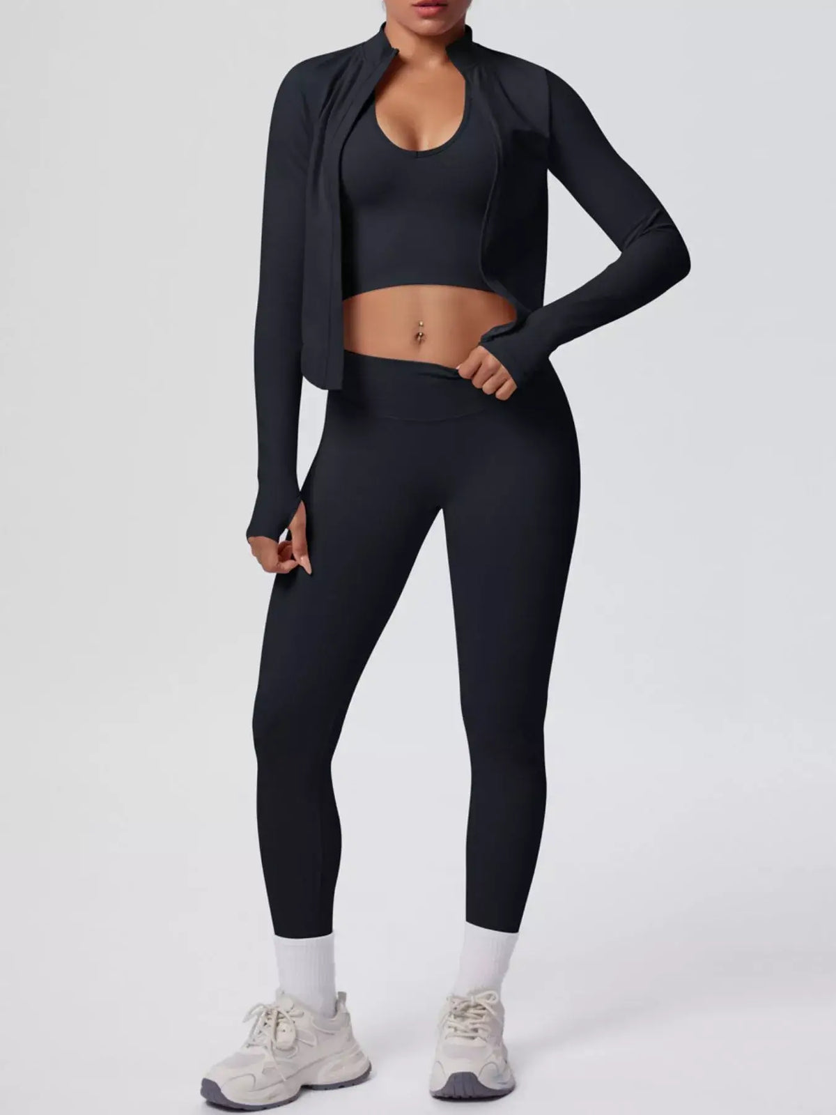 Womens 3-Piece Activewear Set Workout Fitness