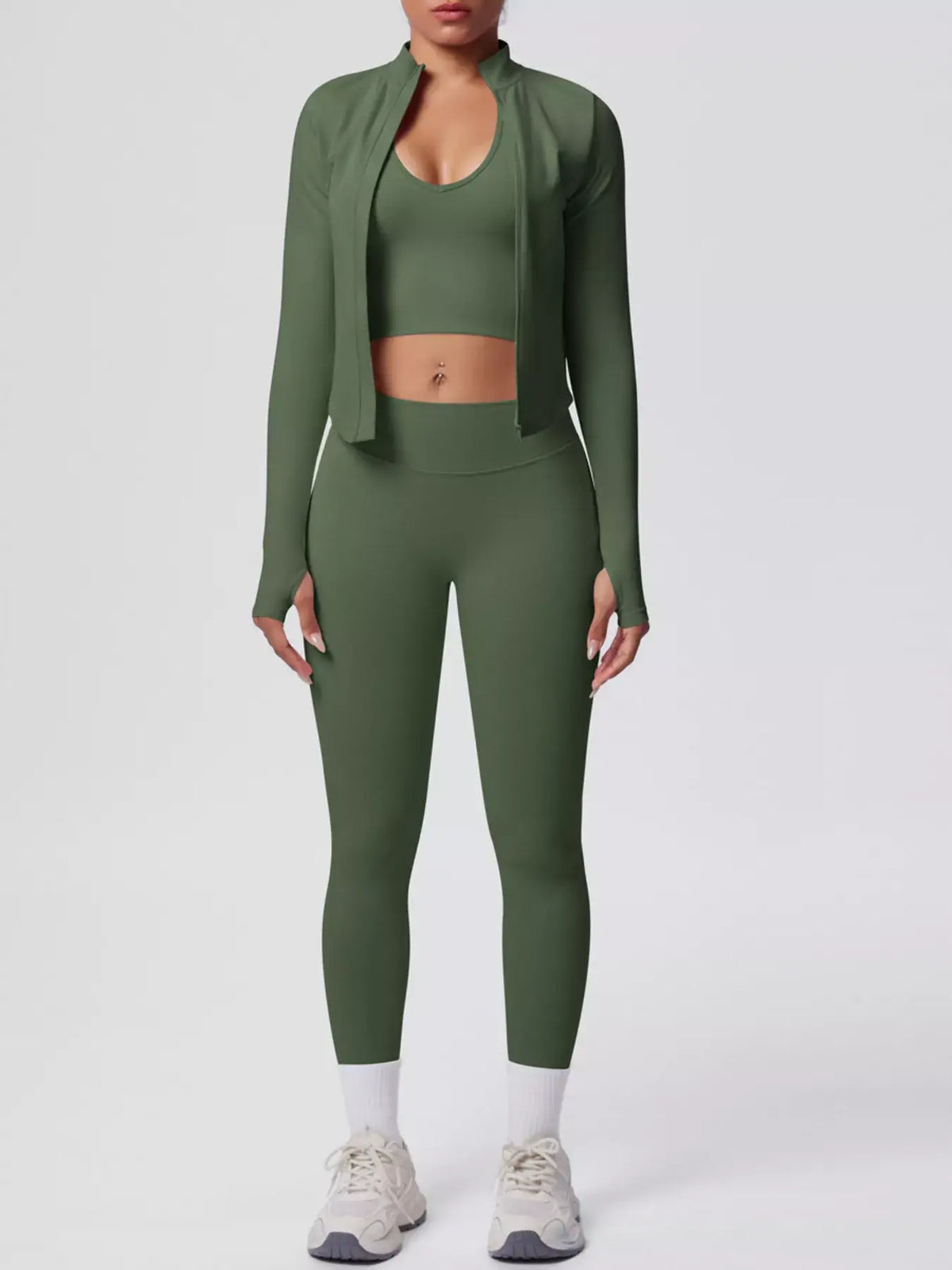 Womens 3-Piece Activewear Set Workout Fitness