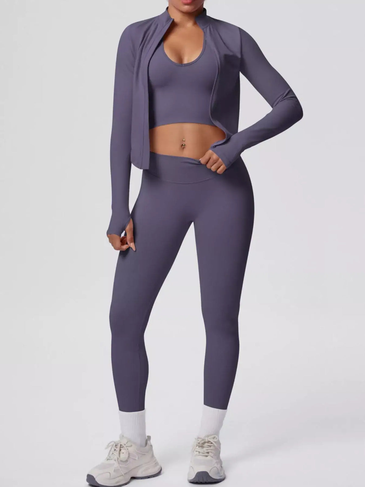 Womens 3-Piece Activewear Set Workout Fitness