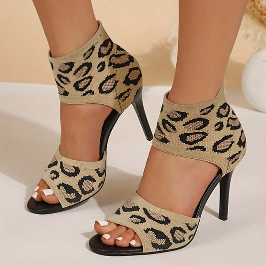 Womens Knitted Stiletto Heels - Comfy High Heel Pumps