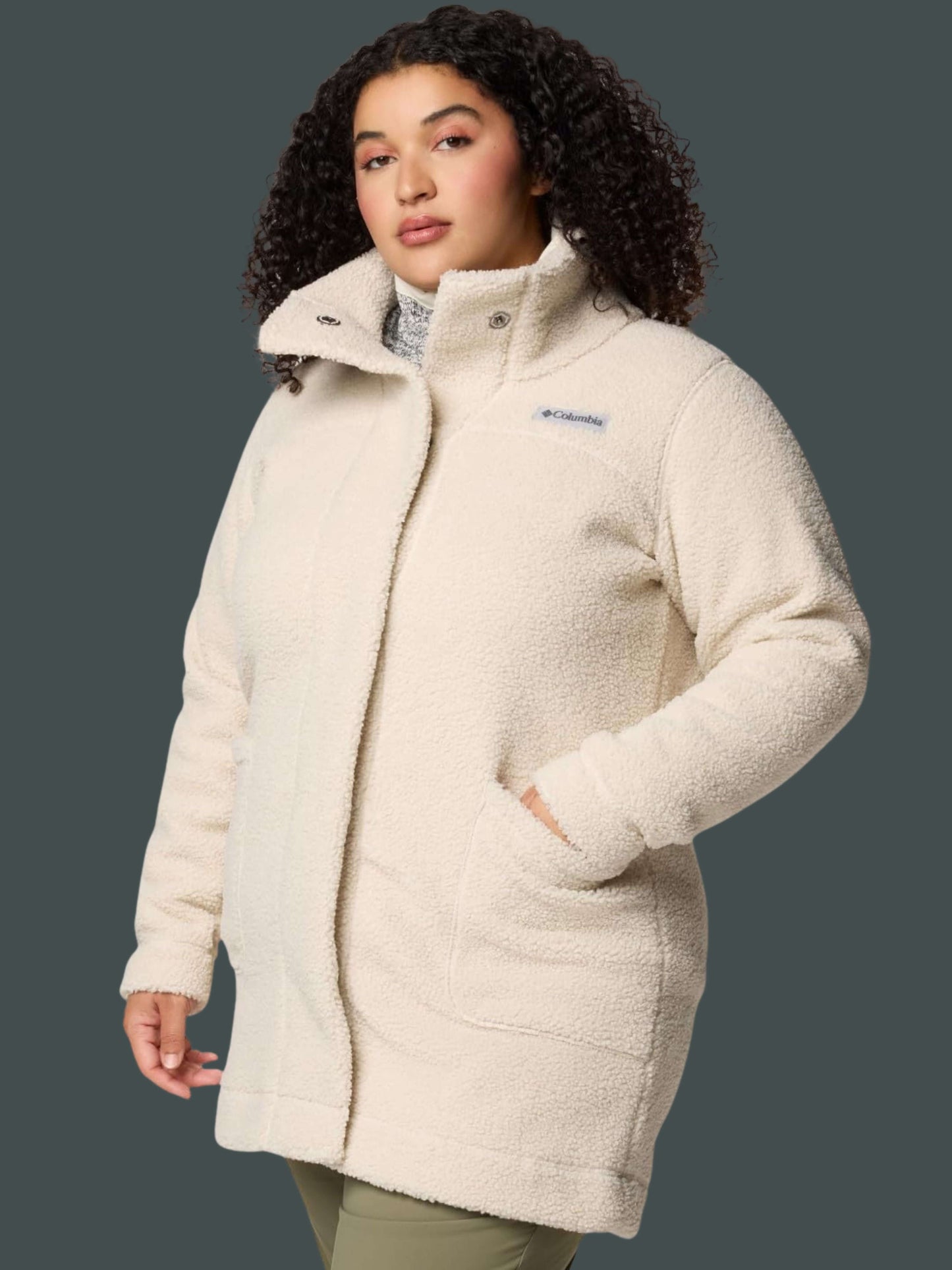 Womens Long Sherpa Jacket Panorama Style