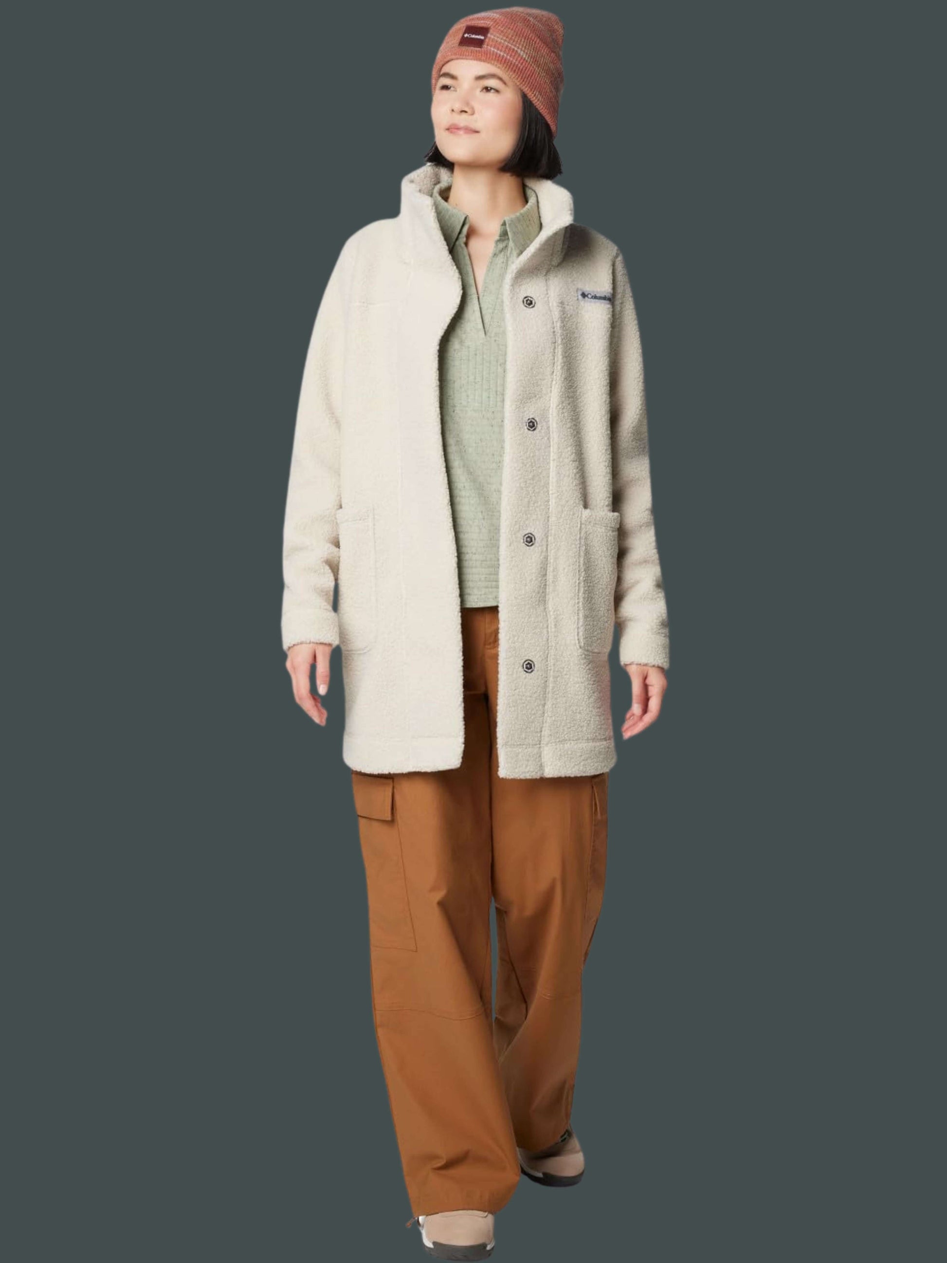 Womens Long Sherpa Jacket Panorama Style