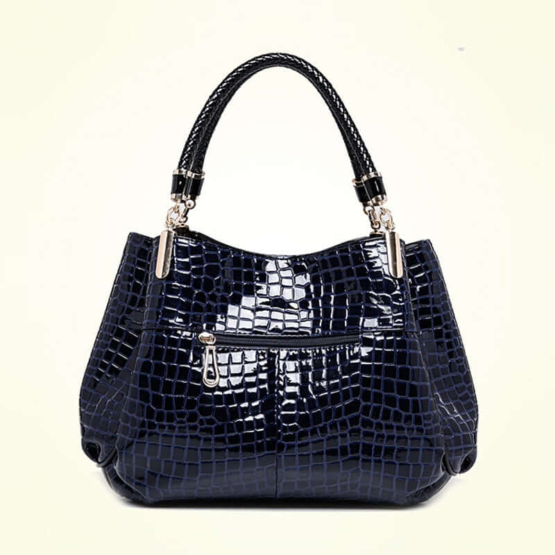Womens PU Leather Crocodile Pattern Shoulder Handbag