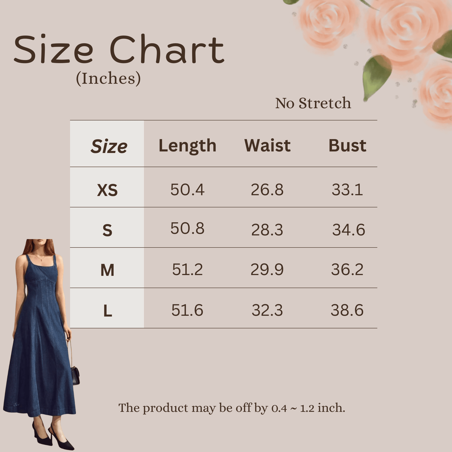 Women's Square Neck A-Line Denim Midi Dress
