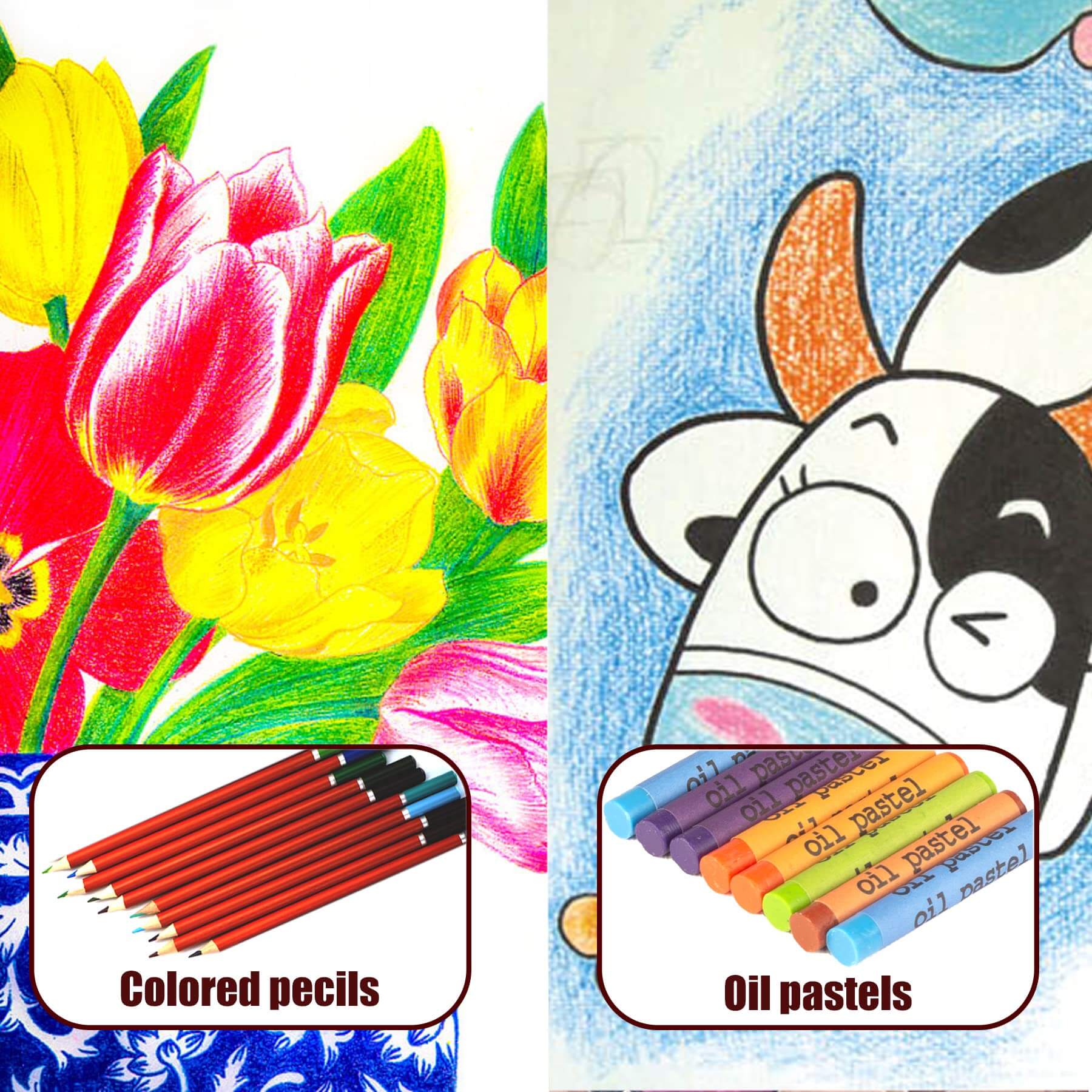 Wooden Art Set with Markers Crayons and Paints 150pc