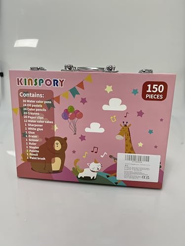 Wooden Art Set with Markers Crayons and Paints 150pc