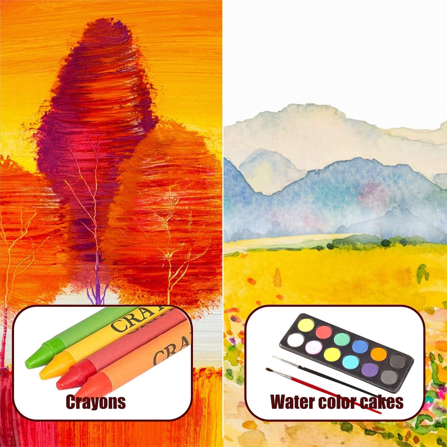 Wooden Art Set with Markers Crayons and Paints 150pc