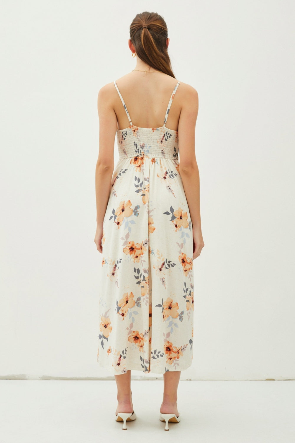 Summer Serenity: Floral Cami Midi Dress