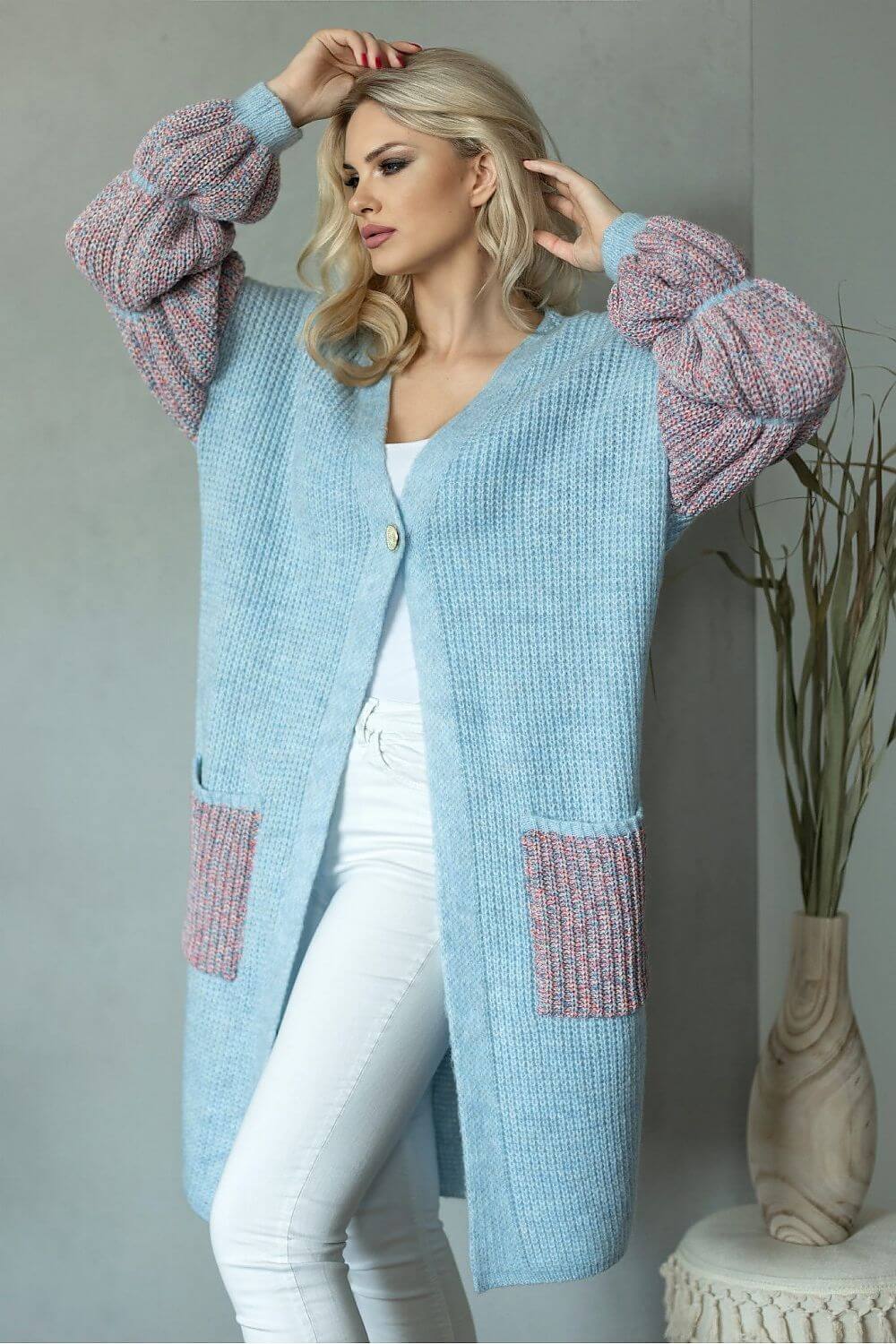 Soft Harmony: Wool-Blend Fluffy Cardigan (One Size)