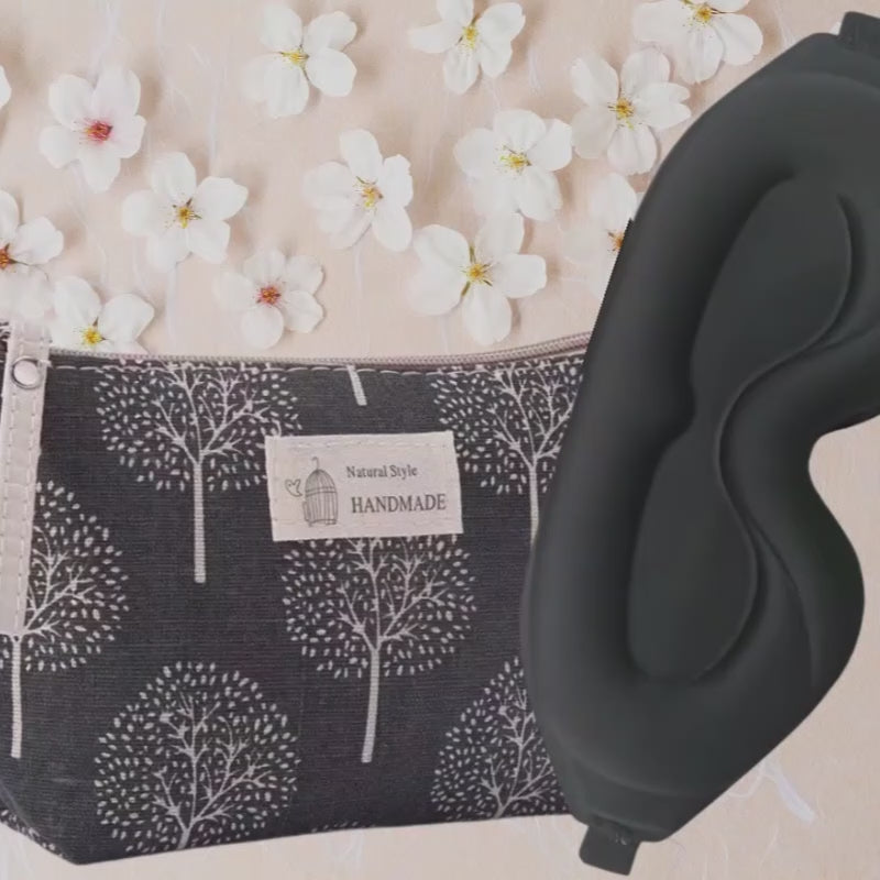 3D Blackout Sleep Eye Mask with Travel Pouch - Comfort Mask
