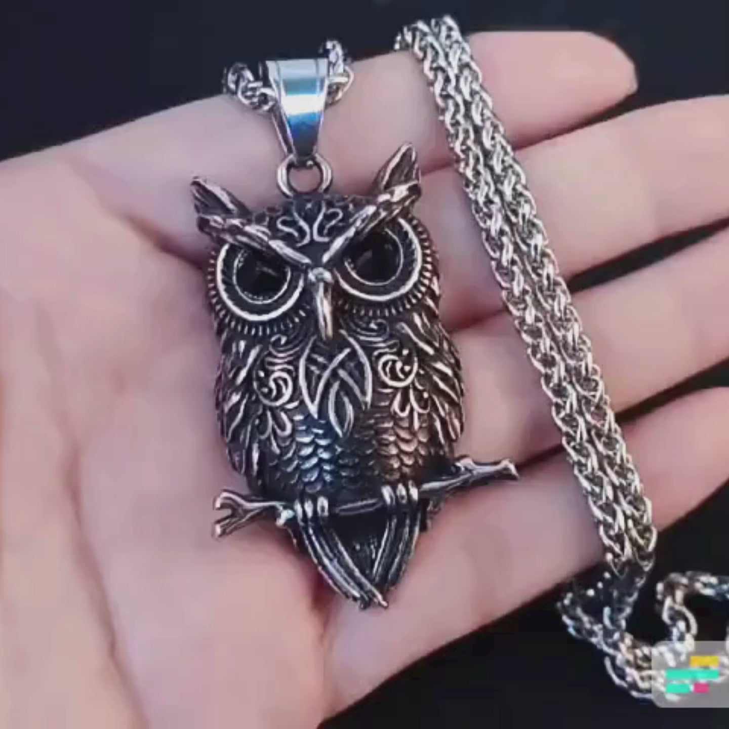 Viking Owl Pendant Necklace – Edgy Premium SS Jewelry