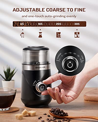 SHARDOR Stainless Steel Electric Adjustable Coffee & Spice Grinder with Removable Bowl | GreenLifeHuman Emporium