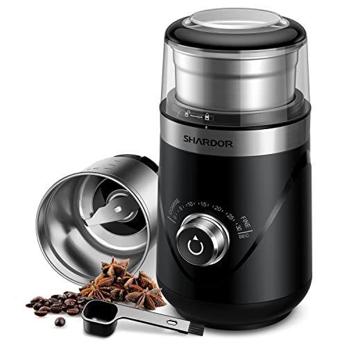 SHARDOR Stainless Steel Electric Adjustable Coffee & Spice Grinder with Removable Bowl | GreenLifeHuman Emporium