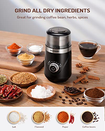 SHARDOR Stainless Steel Electric Adjustable Coffee & Spice Grinder with Removable Bowl | GreenLifeHuman Emporium