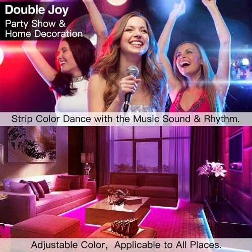 LED Decoration Smart Color Changing Rope Light Strips with Bluetooth Controller Sync to Music | GreenLifeHuman Emporium