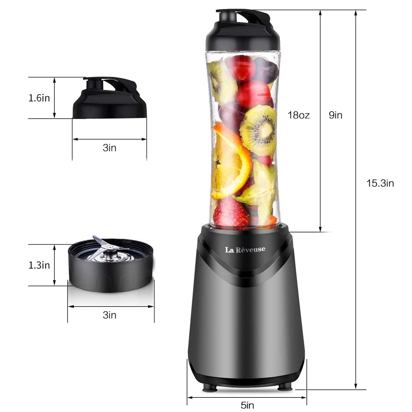 Portable Travel Size La Reveuse Smoothie Blender 300 Watts BPA-free | GreenLifeHuman Emporium