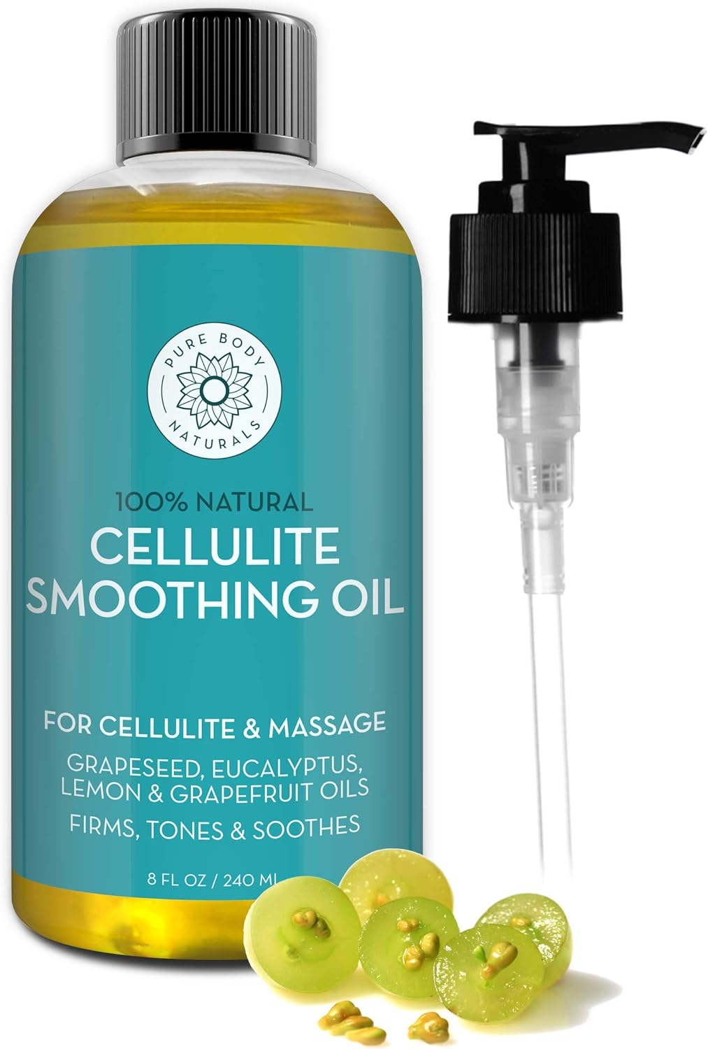 Pure Body Chemical Free 100% Natural Cellulite Massage Oil for Thighs and Butt 240ml | GreenLifeHuman Emporium