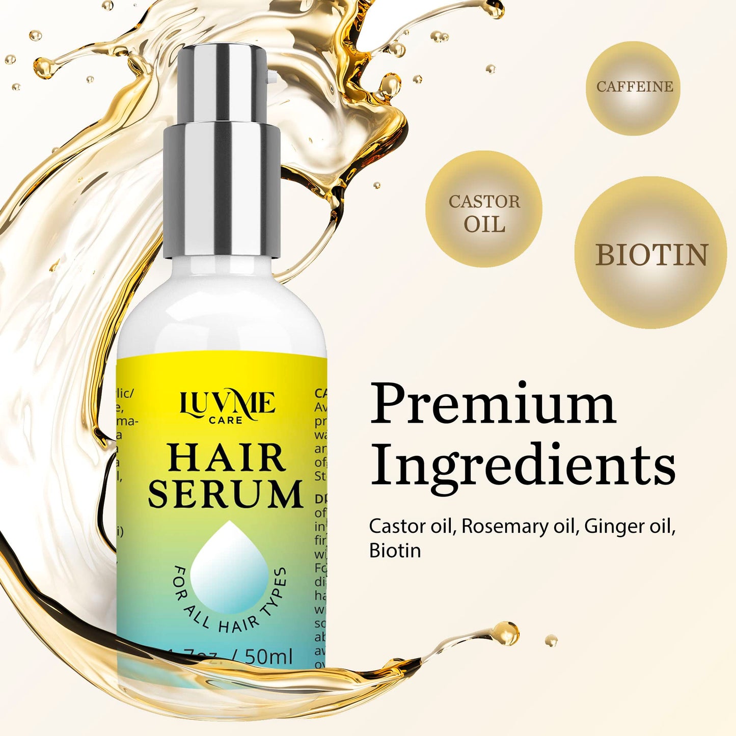 Hair Oil Serum with Biotin & Castor Oil 50 ml | GreenLifeHuman Emporium