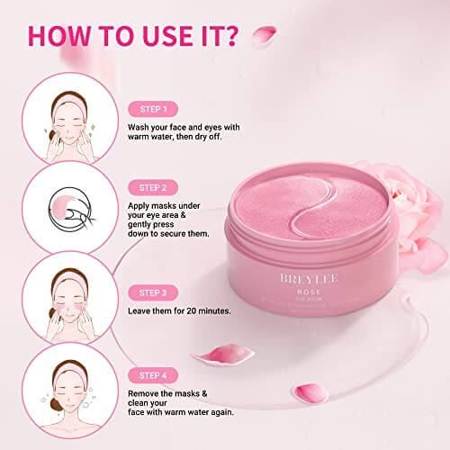 Hydrating Rose Eye Mask - Under Eye Patches 60 Pcs