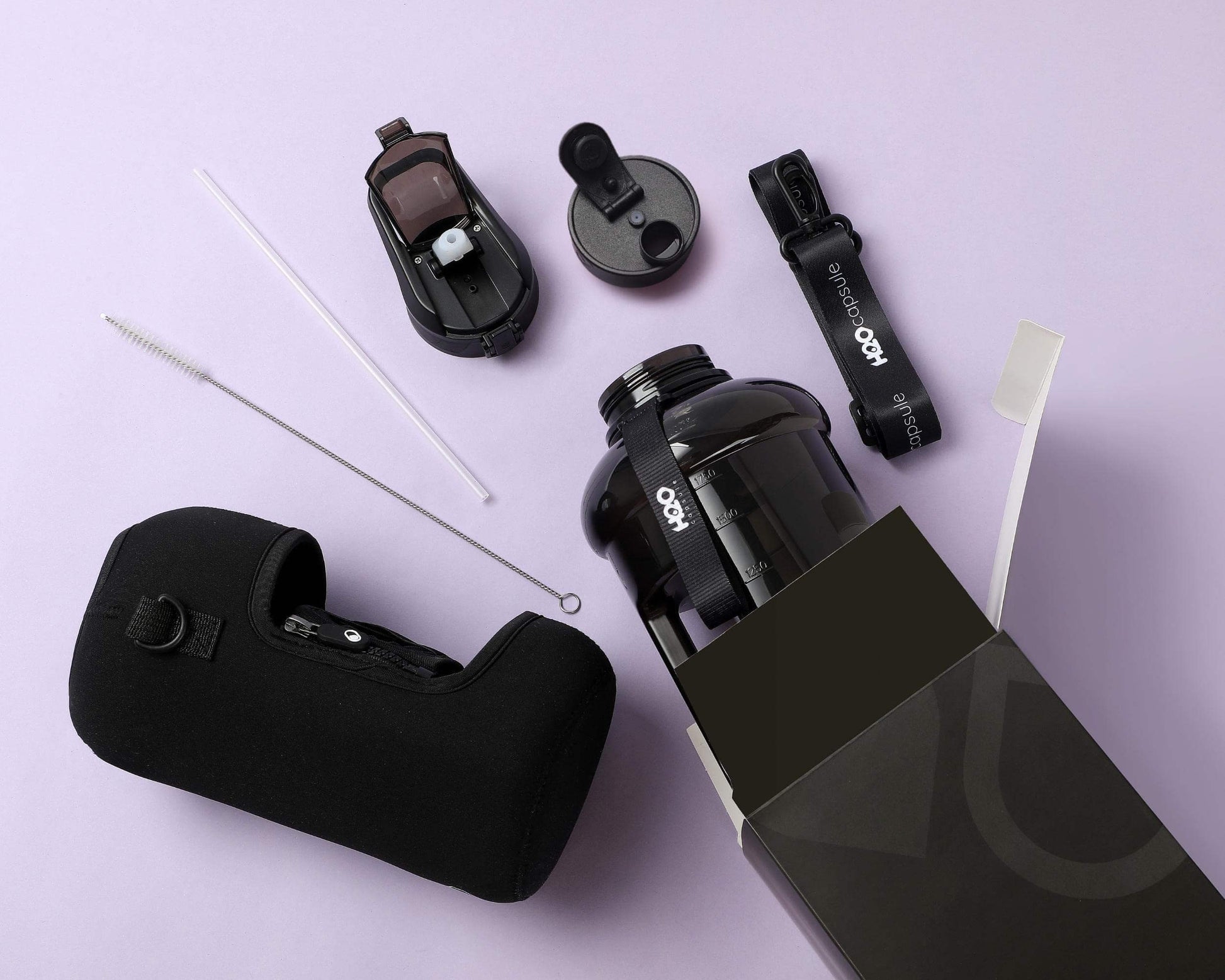 Large 2.2L Sports Water Bottle with Covered Straw Lid