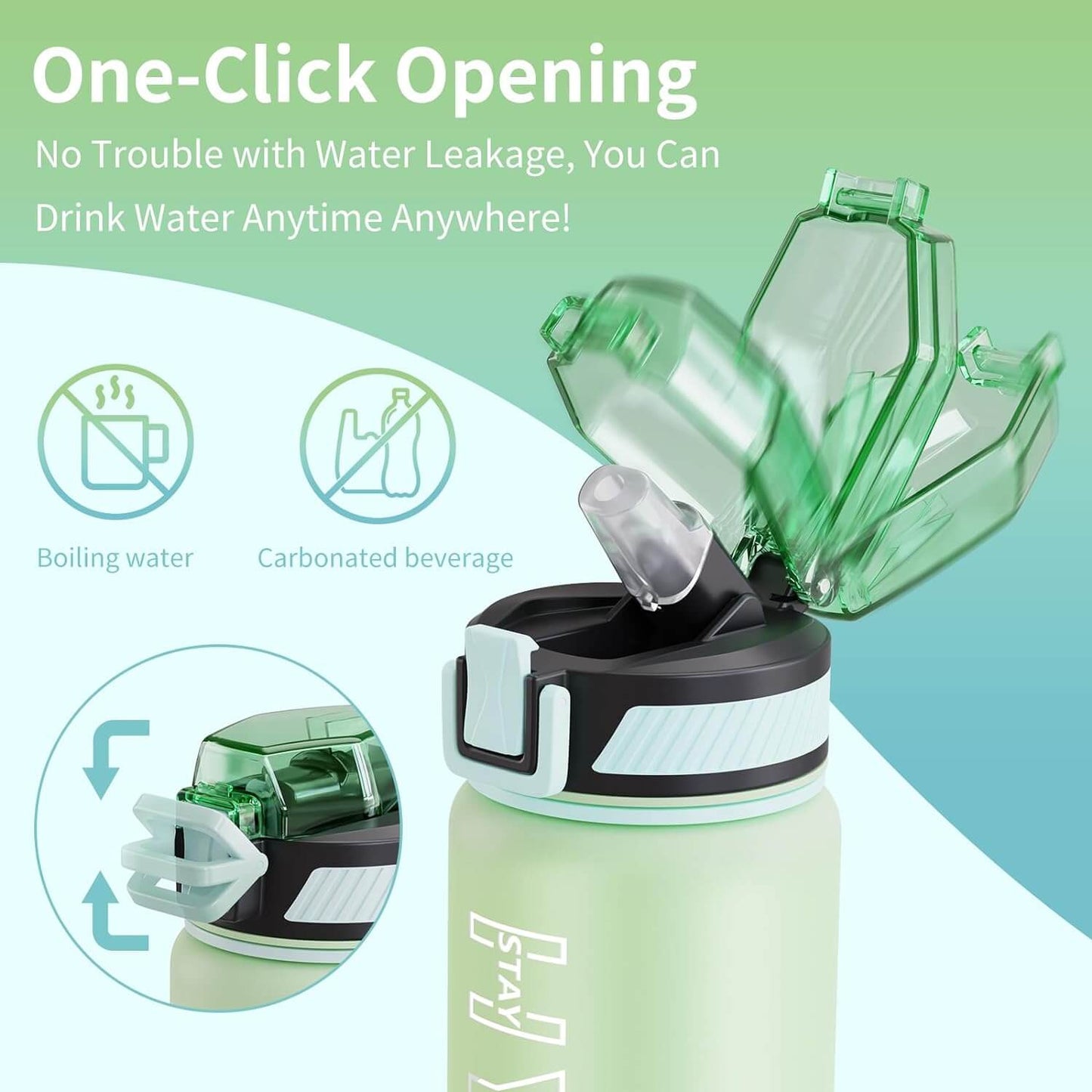 Leakproof BPA-Free 32oz Water Bottle with Straw - 1 Bottle