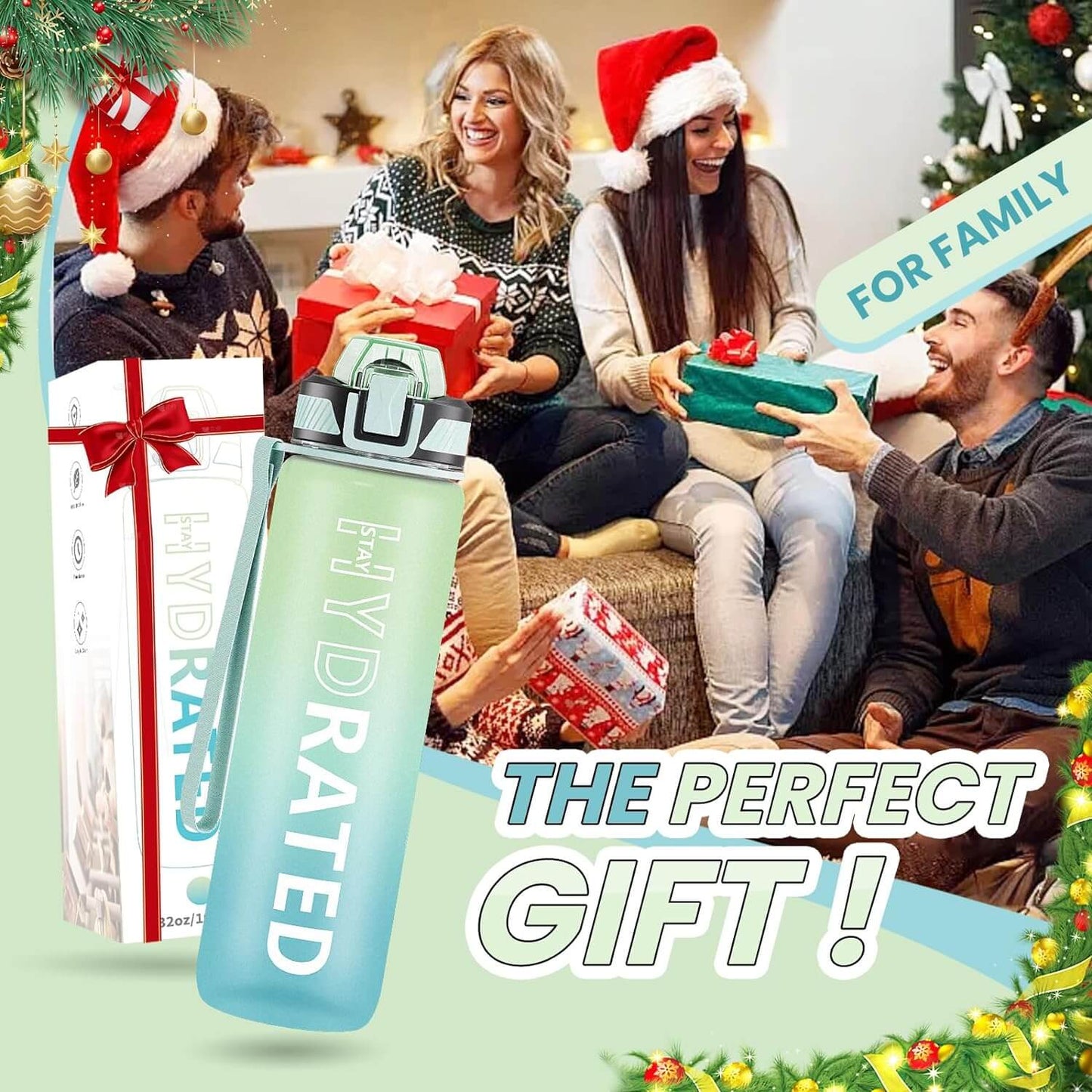 Leakproof BPA-Free 32oz Water Bottle with Straw - 1 Bottle