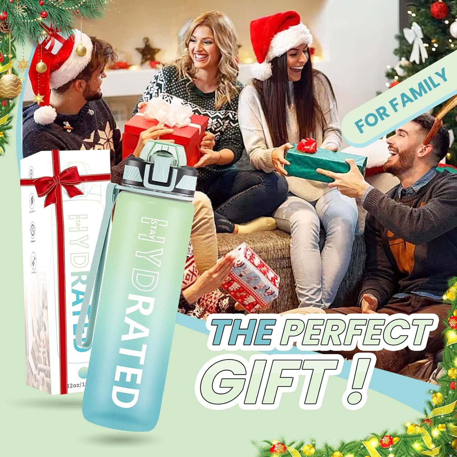 Leakproof BPA-Free 32oz Water Bottle with Straw - 1 Bottle