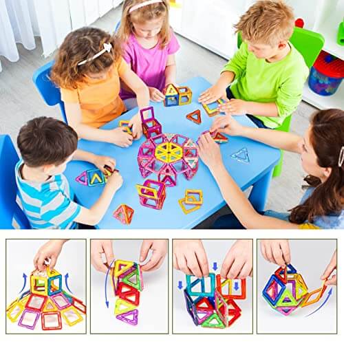 Magnetic Construction Stacking Building Blocks 64 pcs | GreenLifeHuman Emporium