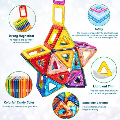 Magnetic Construction Stacking Building Blocks 64 pcs | GreenLifeHuman Emporium
