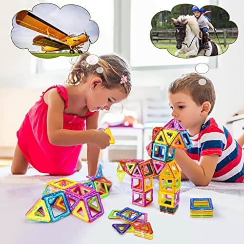 Magnetic Construction Stacking Building Blocks 64 pcs | GreenLifeHuman Emporium