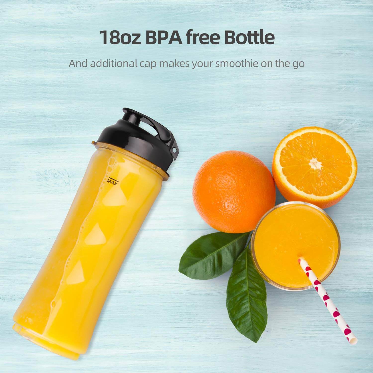 Portable Travel Smoothie Blender 300W - Compact & Powerful