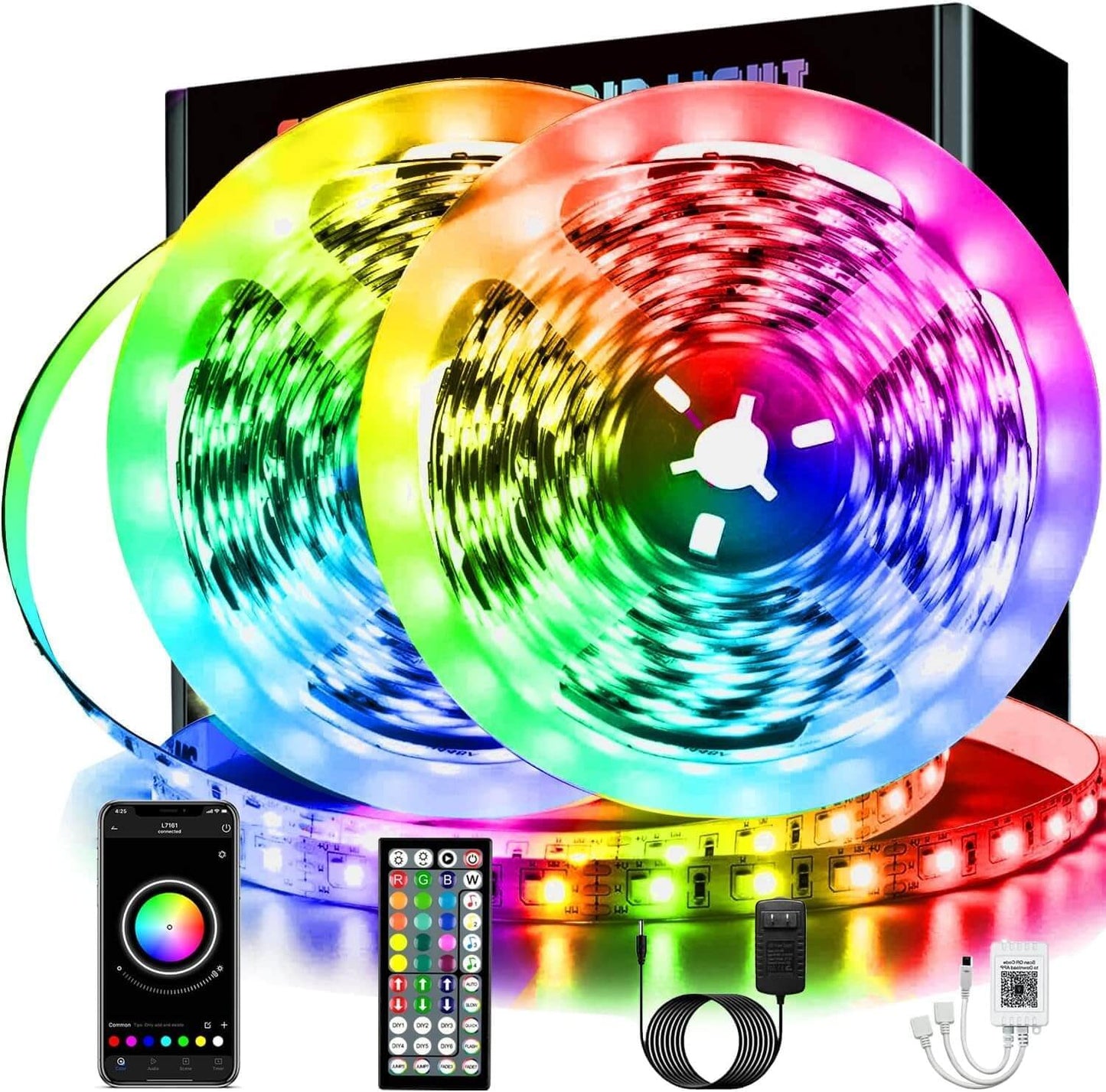Smart LED Rope Light Strips with Music Sync & Bluetooth