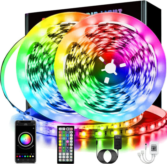 Smart LED Rope Light Strips with Music Sync & Bluetooth